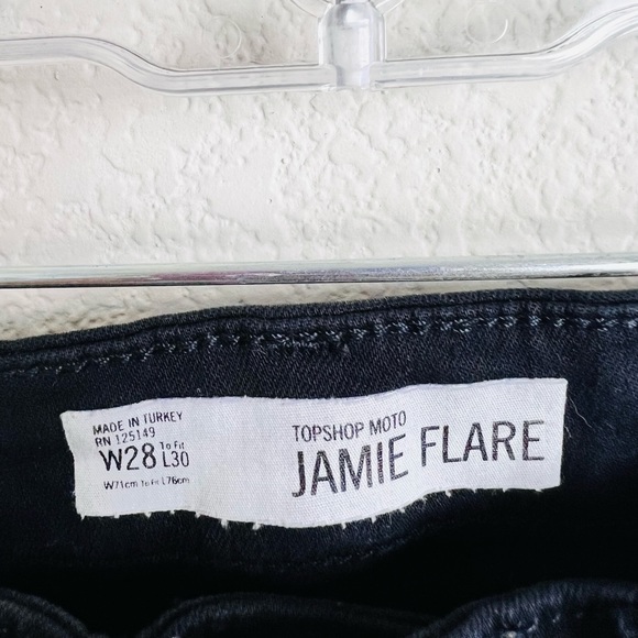 TOPSHOP Black Jamie High Waisted Flare Jeans - Picture 8 of 13